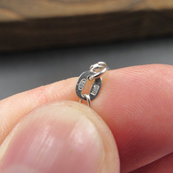 18" Sterling Silver Very Light Aquamarine Heart Pendant Necklace Vintage - Picture 5 of 7